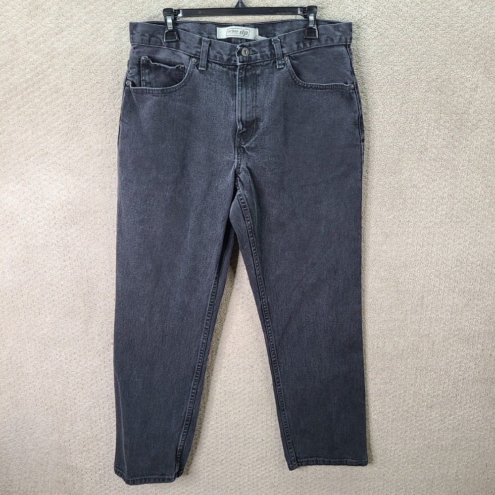Urban Pipeline Jeans Mens 34x32 Black Relaxed 100% Cotton Denim Casual Everyday